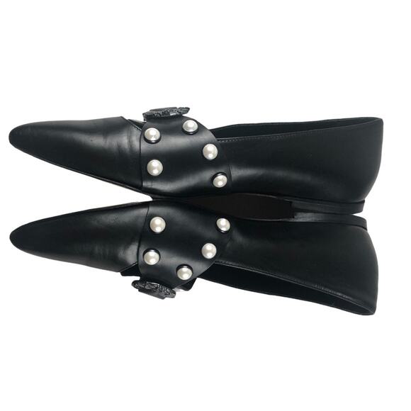 Pinko black leather ballet flats 37 -us 7 - Picture 3 of 10